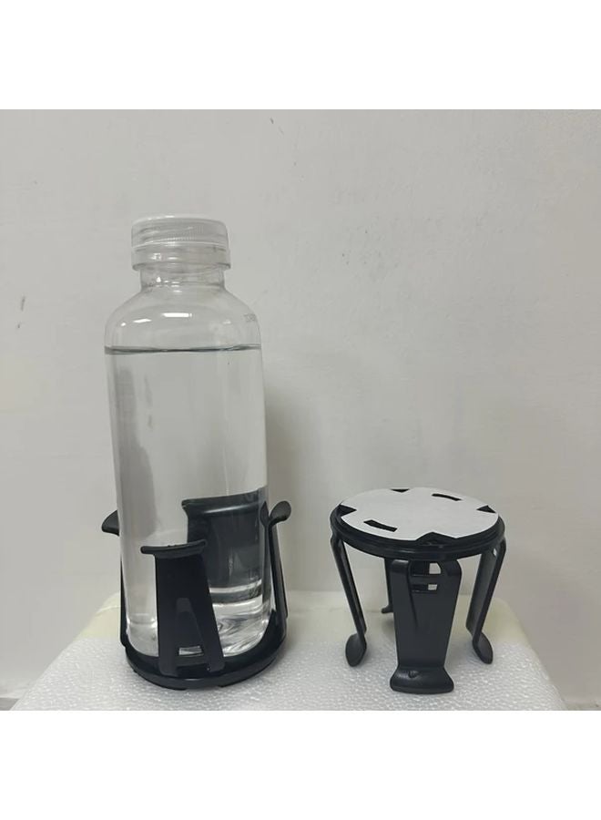 1pc Car Cup Holder Organizer With 2 Drink Storage Racks Sleek Black Plastic - Image 3